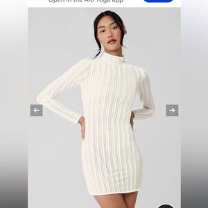 ALO Yoga White Ribbed Mini Dress